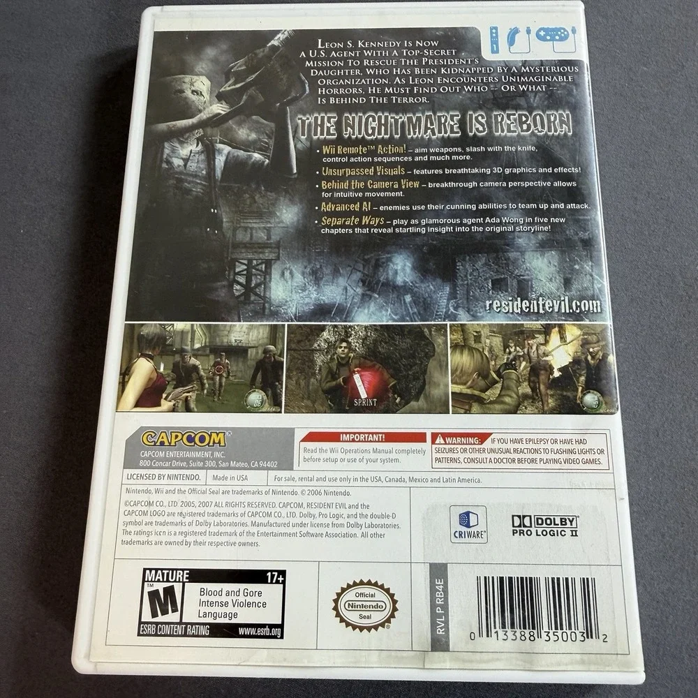 Resident Evil 4 Nintendo Wii Edition (2007) -‎ Tested Working No Manual